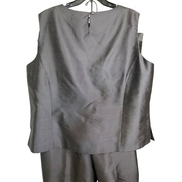 Two-Piece Notations 100% Silk Tank & Pants With Embroidery and Beading Size 1X - Picture 2 of 15